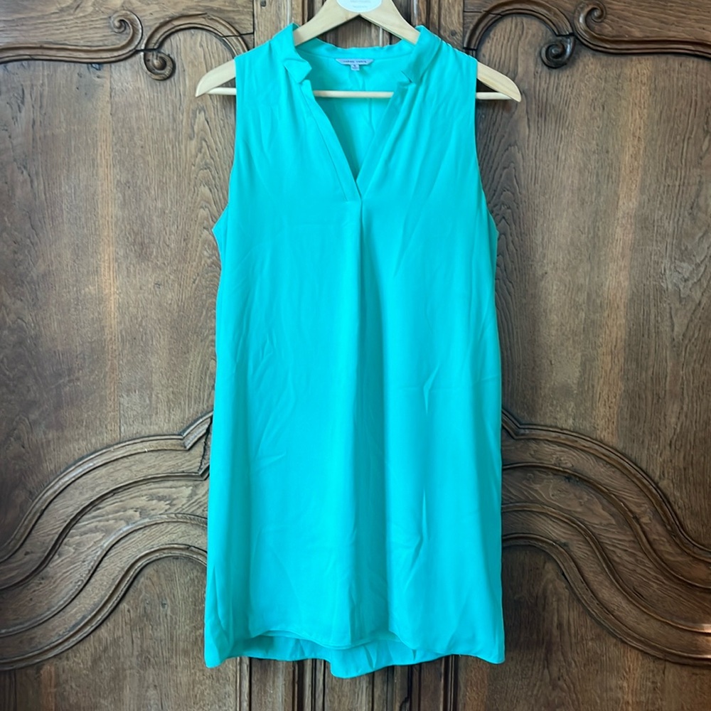 Naked Zebra V-Neck Collared Dress in Teal